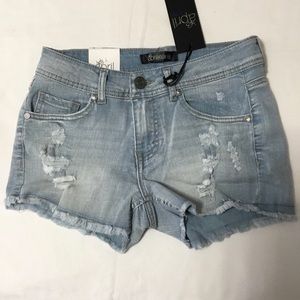 April Jeans Denim Jean Shorts Factory Cut Destroyed 100% Cotton Junior Size Med